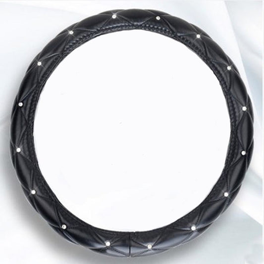 Leather Steering Wheel Covers Crystal Studded Rhinestone Car Steering-Wheel Cover Cases Pink Car Interior Accessories For Girls