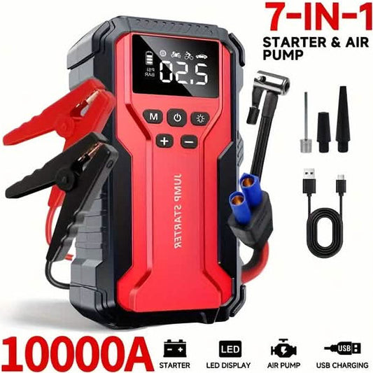 7-in-1 Emergency Car Power Supply Starter & Air Pump
