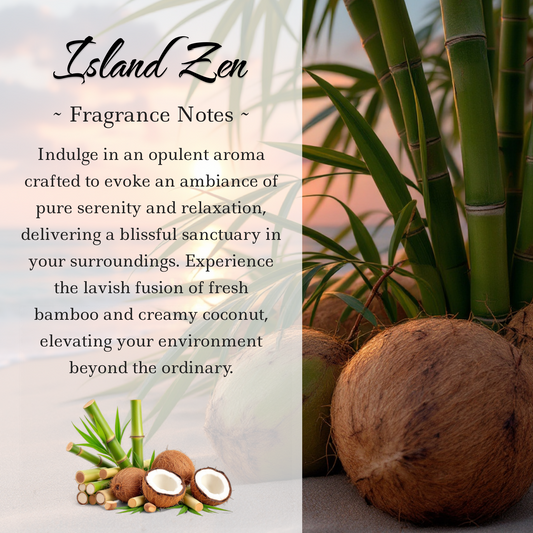 Island Zen Crystal-Enhanced Oil Diffuser, Car Air Freshener, 8ml