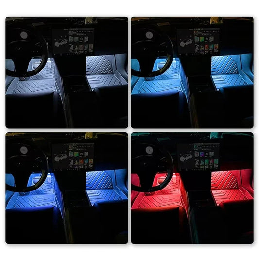 2-in-1 LED Car Neon Interior Light – USB & Cigarette Lighter Footwell Ambient Light, Car Backlight Atmosphere Lamp Accessories