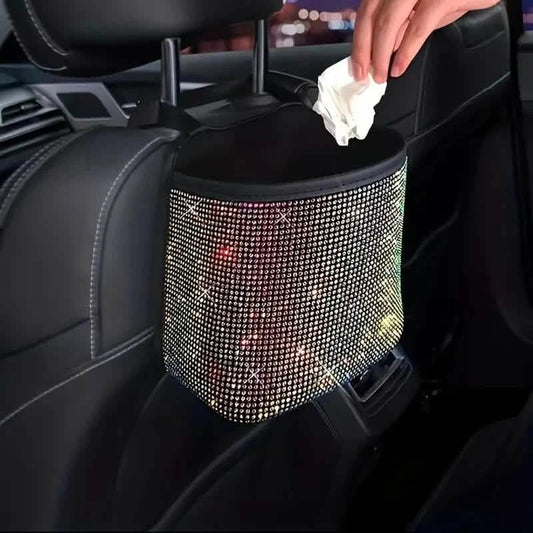 Rhinestone Car Trash Can